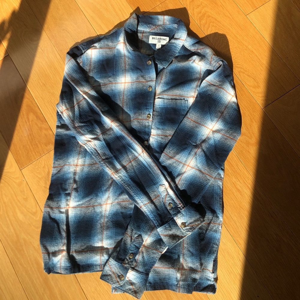Billabong Brand Blue Womens Flannel Like New Size S